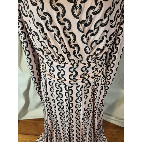 Jolie Moi Size 16 Geometric Pink L/S Dress - Picture 3 of 6